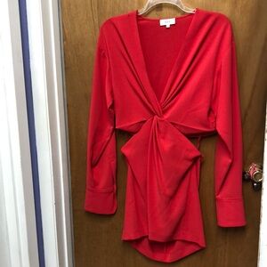 ALC Pink Long Sleeve Asymmetrical Dress